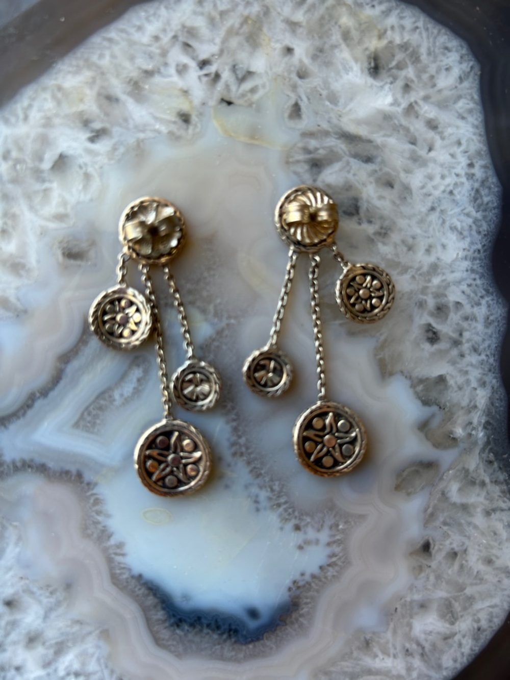 John Hardy Silver Multi-Drop Circle Earrings - Picture 5 of 8